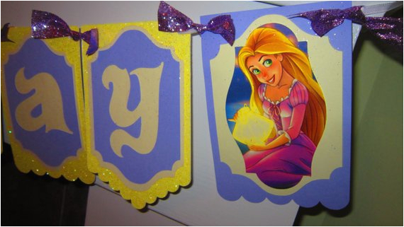 rapunzel happy birthday banner tangled