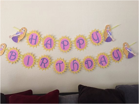 rapunzel happy birthday banner