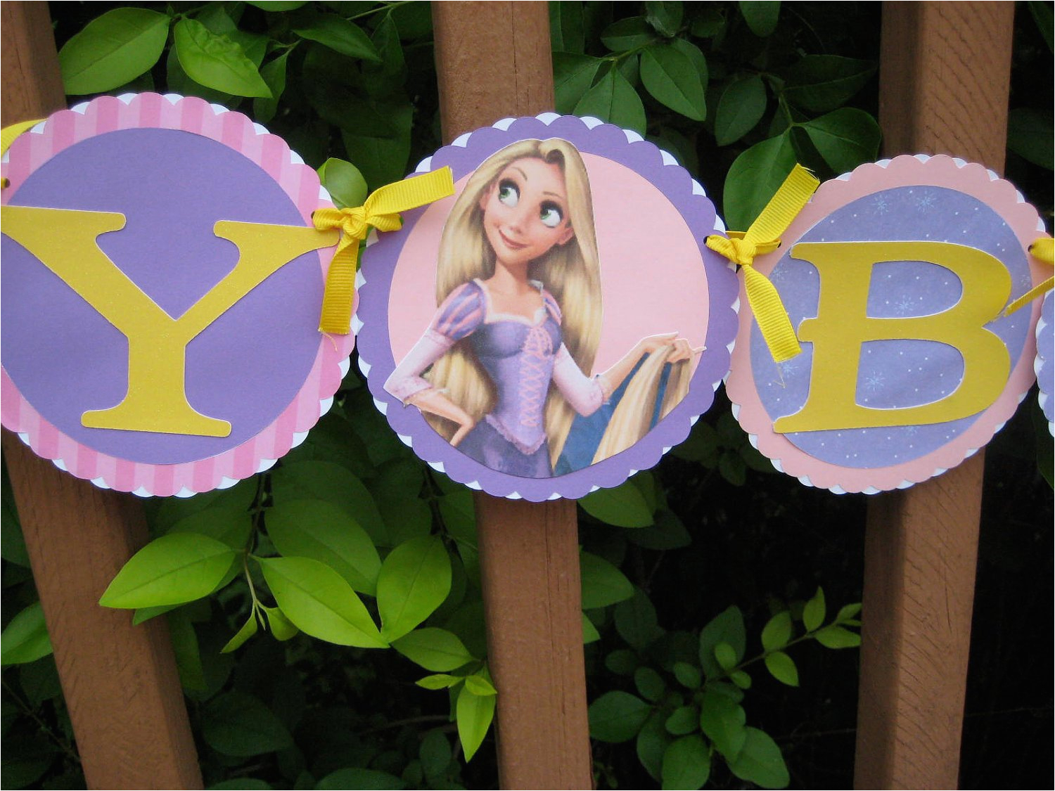 rapunzel happy birthday banner