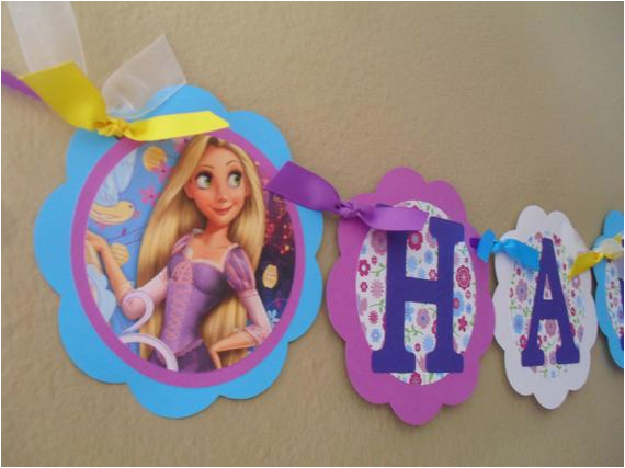 rapunzel tangled happy birthday banner