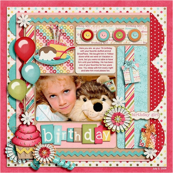 birthday scrapbook pages