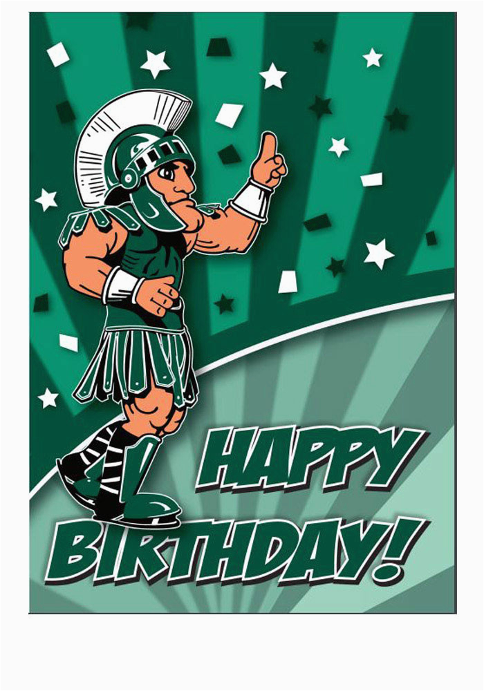 michigan state spartans mascot happy birthday card 21230680