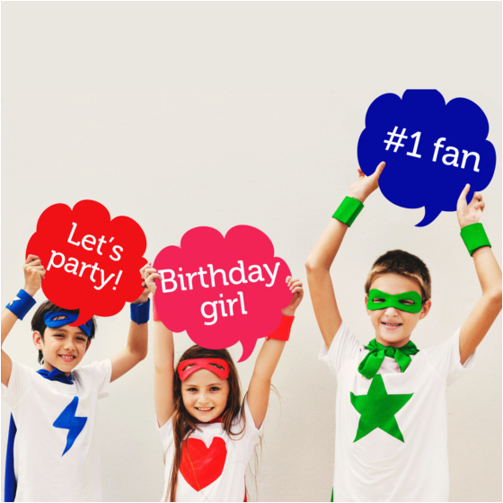 birthday girl speech bubble cutouts