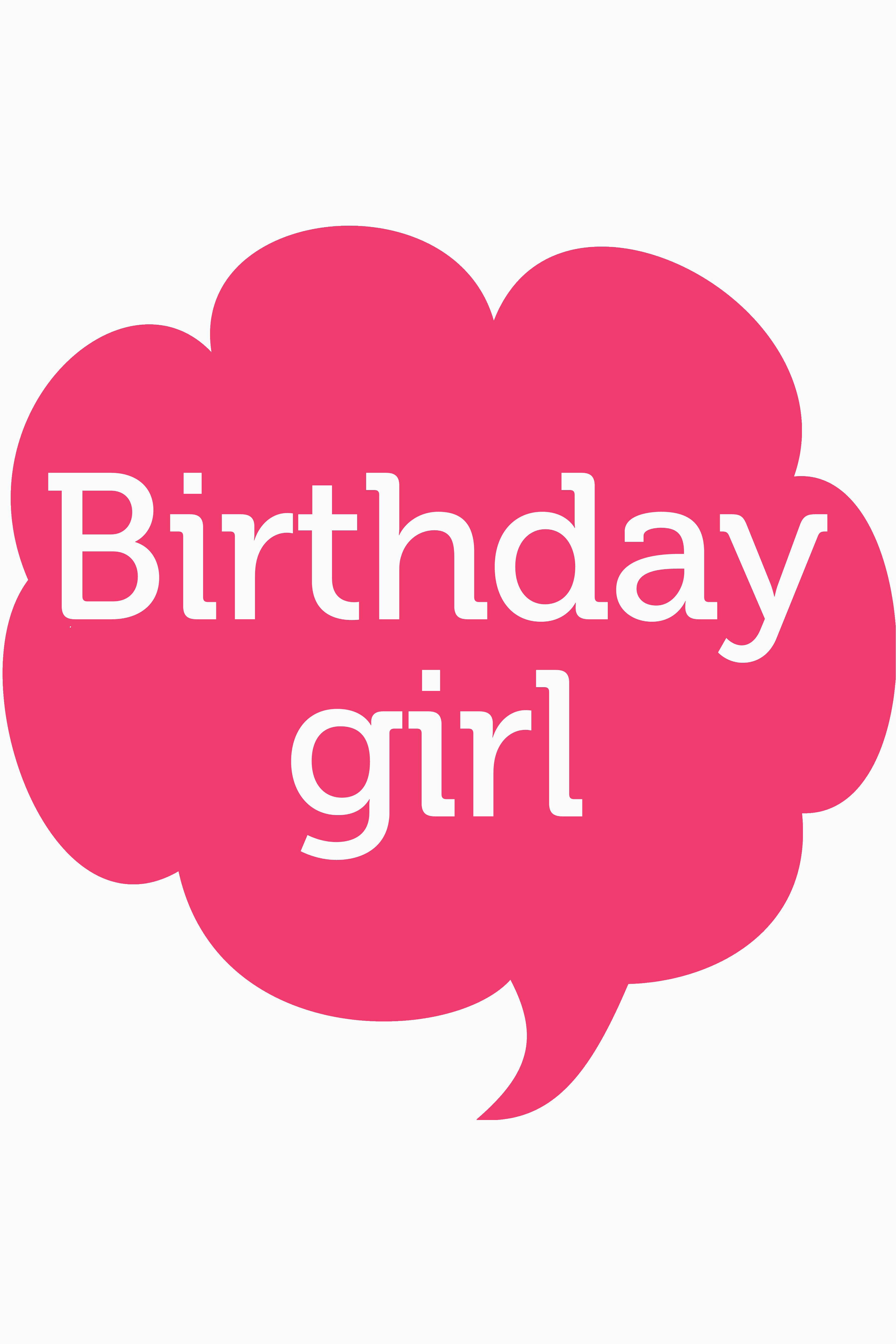 birthday girl speech bubble cutouts