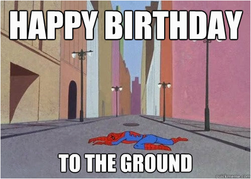 happy birthday memes with spiderman