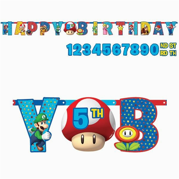 super mario bros add age happy birthday banner decoration 121554