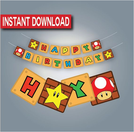 mario birthday banner