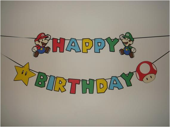 mario happy birthday party wall