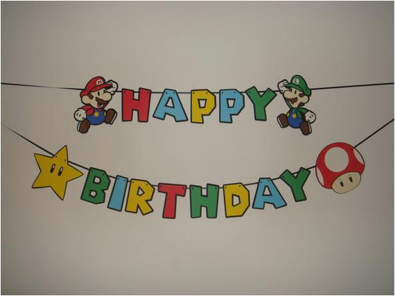 Super Mario Happy Birthday Banner BirthdayBuzz