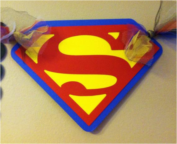 superman inspired happy birthday banner