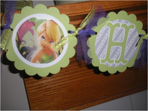 tinkerbell happy birthday banner and