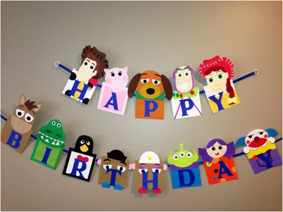 handmade toy story happy birthday banner
