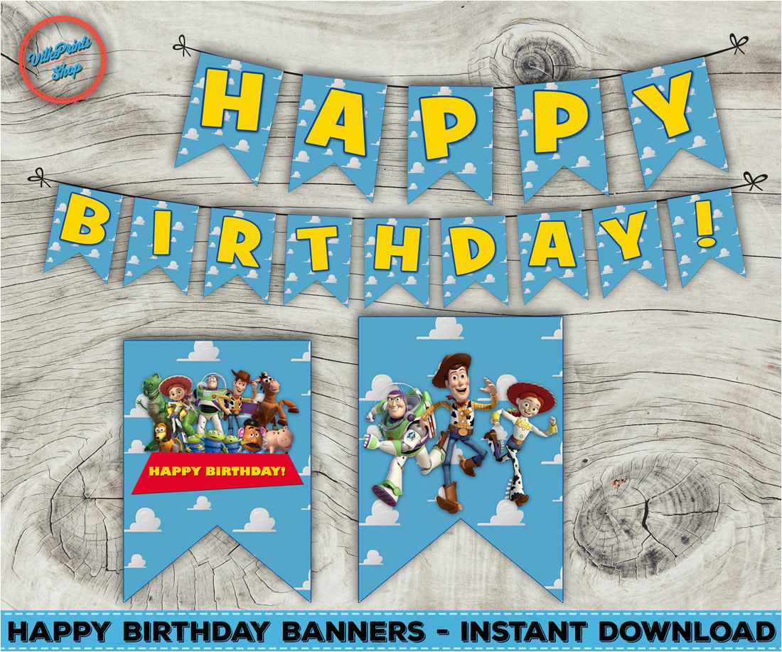toy story banners happy birthday banners