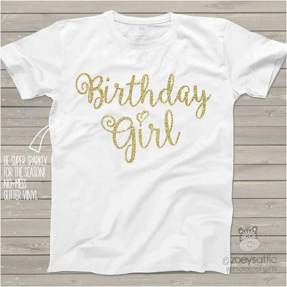 birthday girl sparkly glitter tshirt fun
