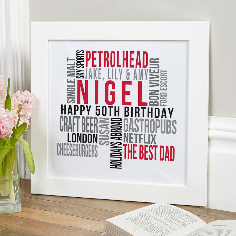 personalised 50th birthday likes print for him
