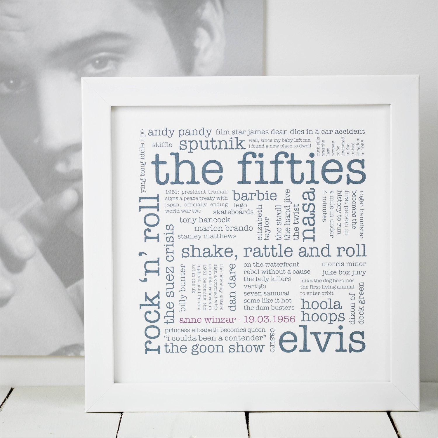 the fifties print personalised 60th