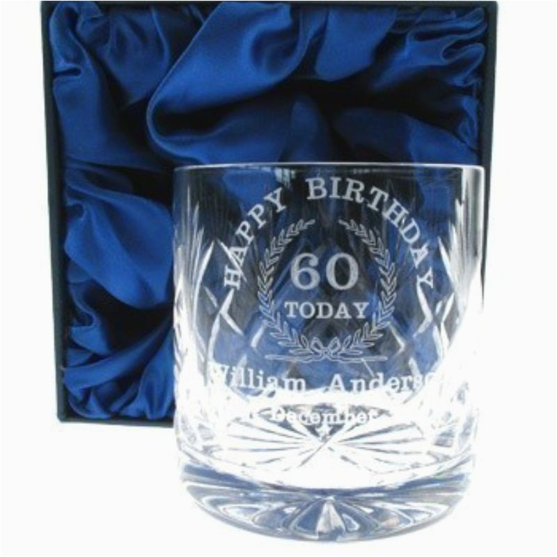 60th birthday whisky glass engraved
