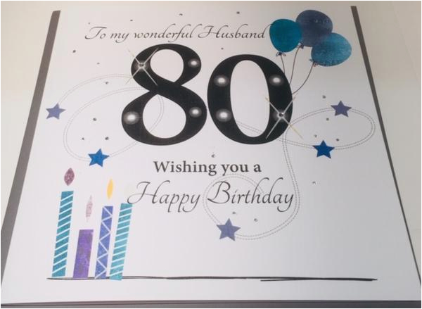 large 80th birthday card husband