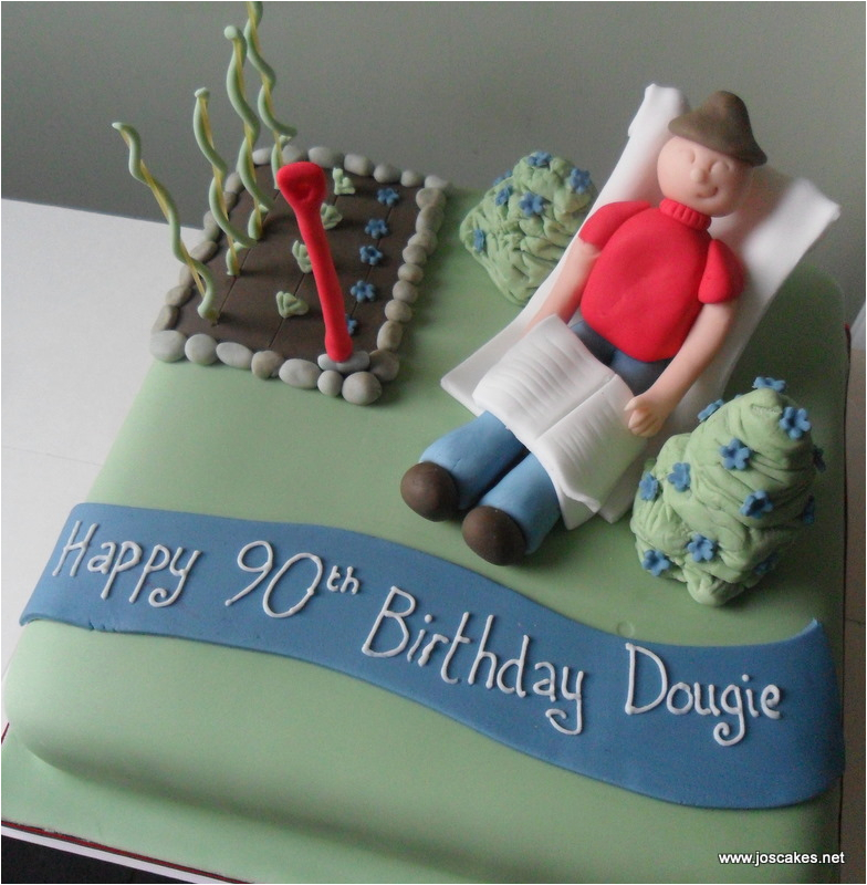 gardening themed 90th birthday cake