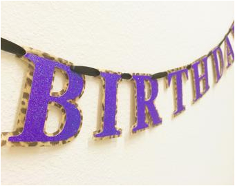 leopard print happy birthday banner