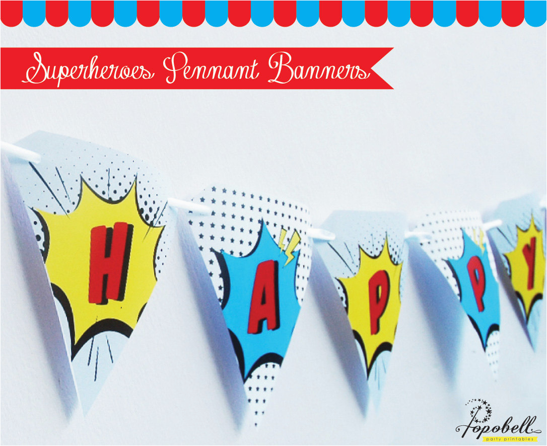 superheroes pennant banners for avengers