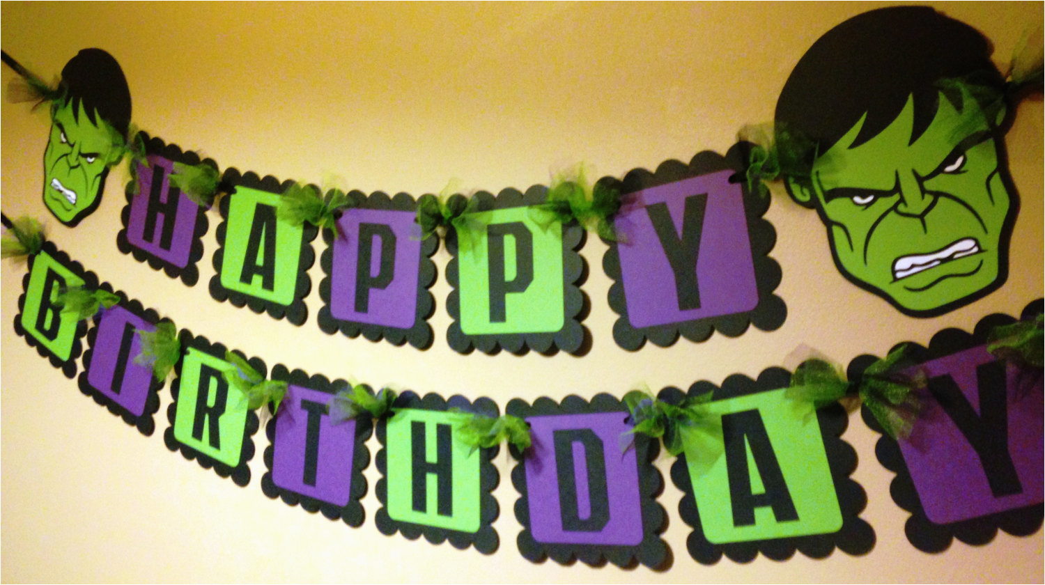 the hulk inspired happy birthday banner