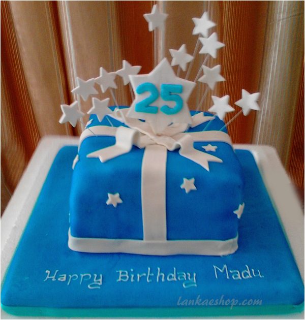 25th birthday cake blue star theme p 4452