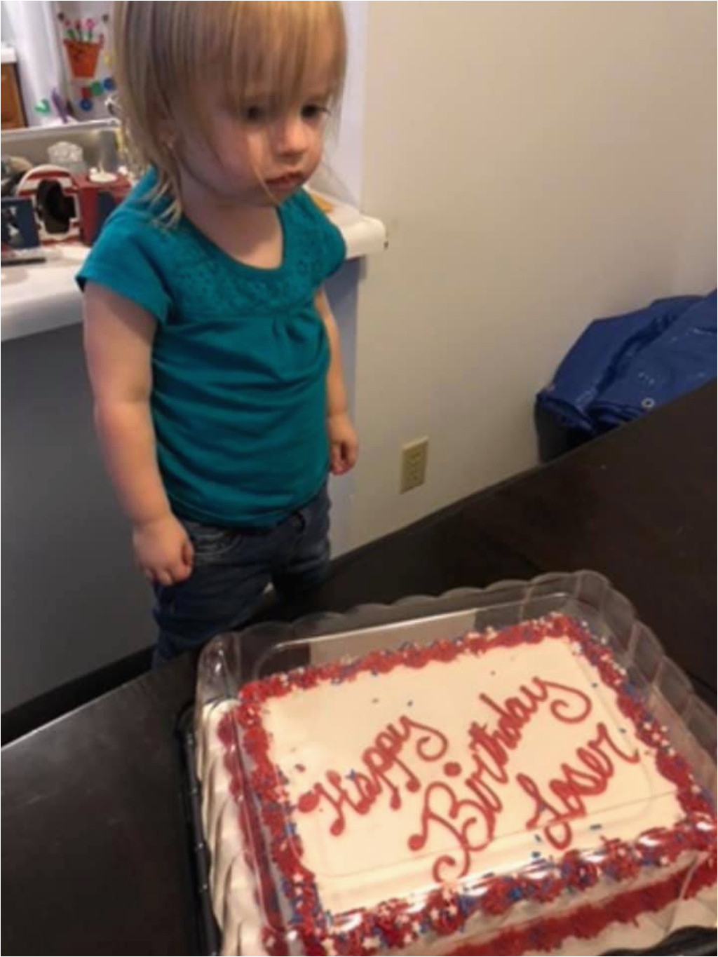 happy birthday loser birthday cake toddler goes viral