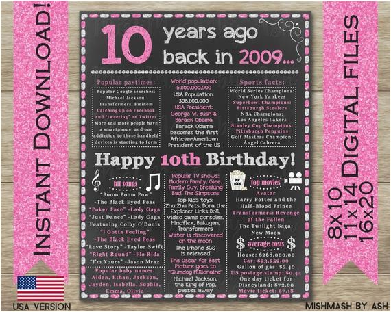 10th birthday for her 2009 birthday sign ga order most relevant