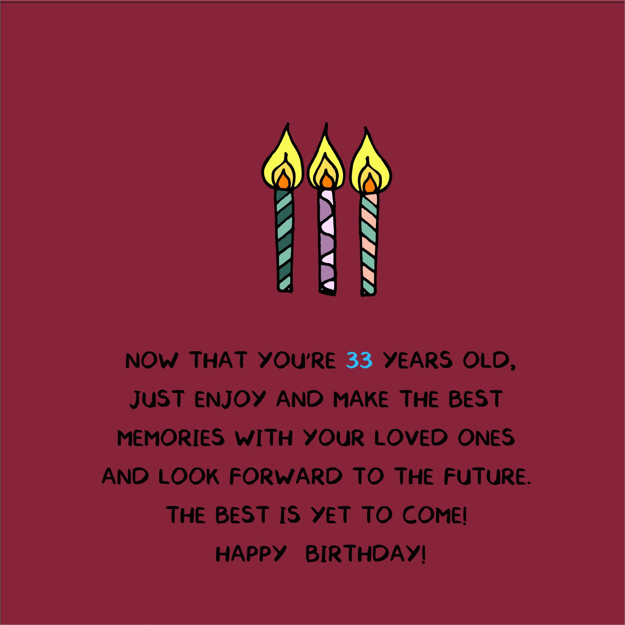 Birthday Gifts for Him 33 Years Old 33rd Birthday Quotes Wishesgreeting ...