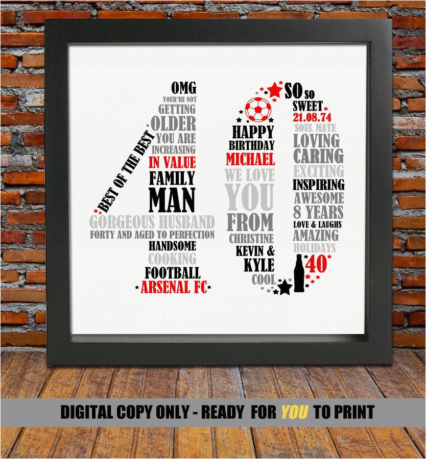 personalized 40th birthday gift for him