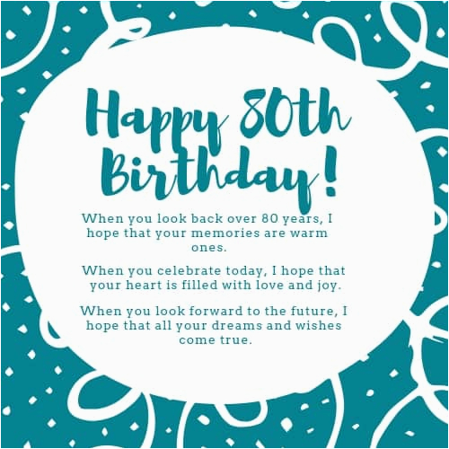 80th birthday wishes