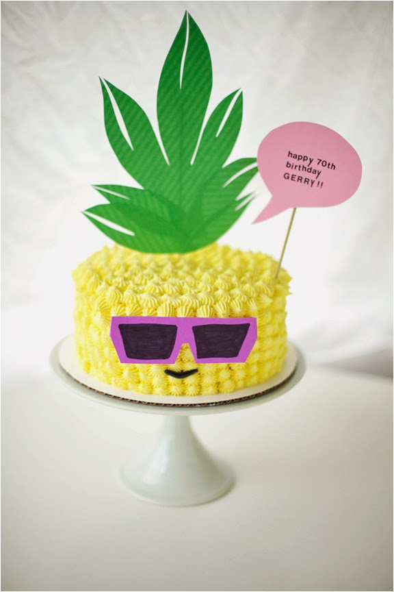 my dads 70th birthday pineapple wearing