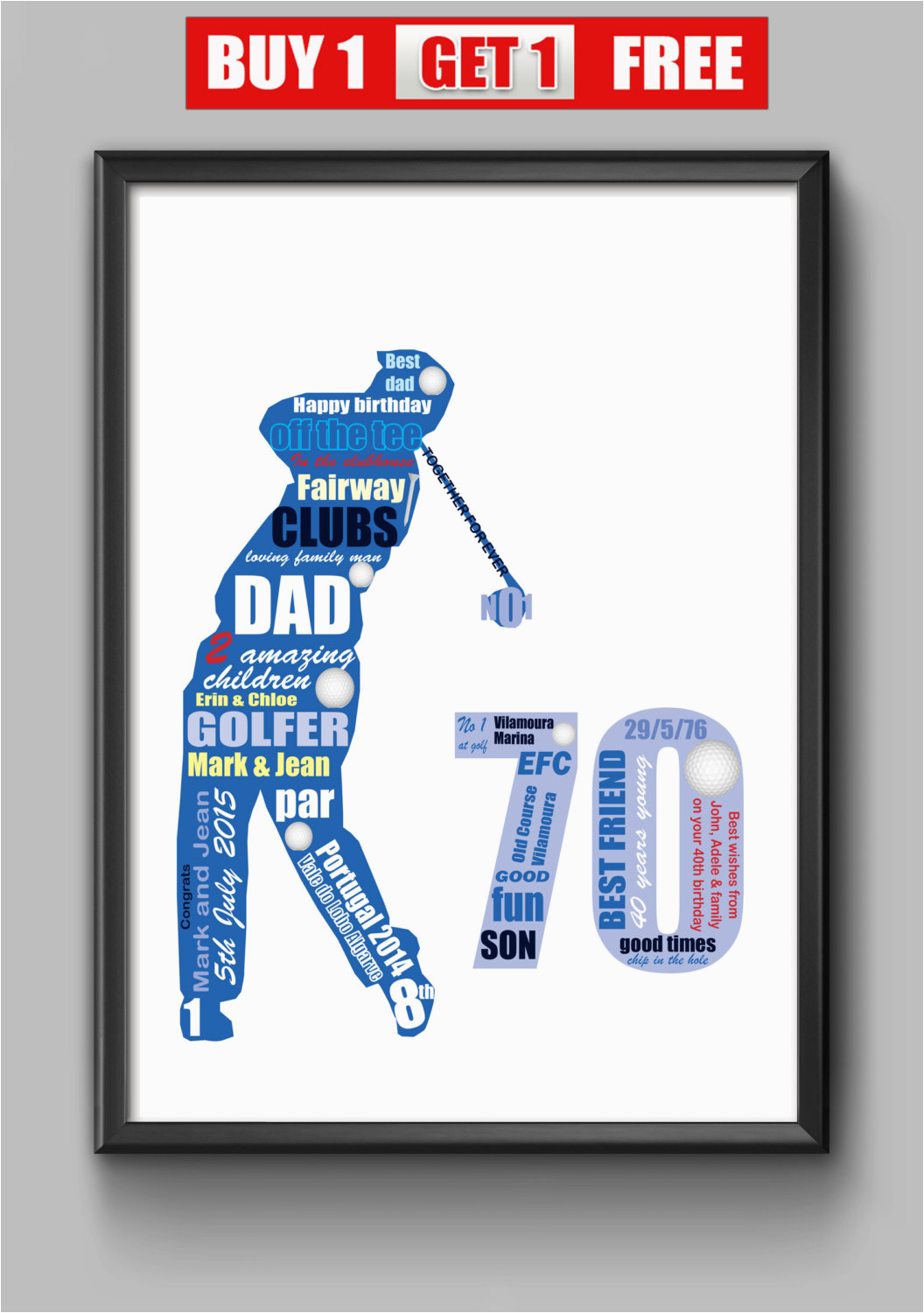 70th birthday gift for golfer 70th