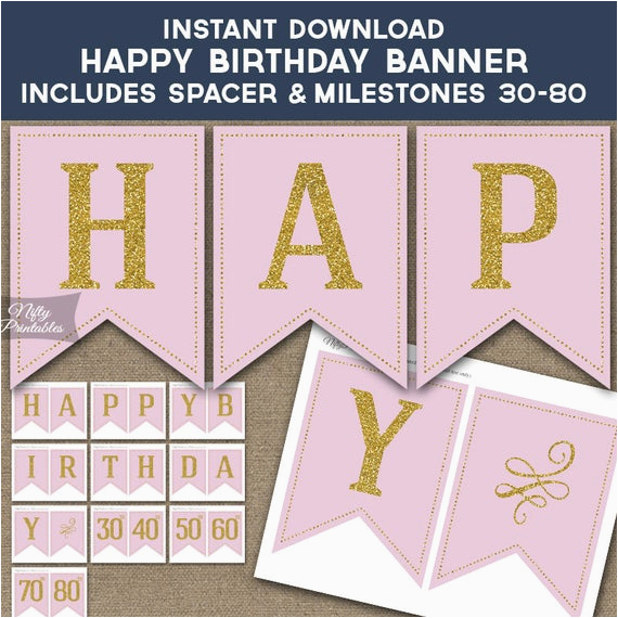 birthday banner printable happy birthday