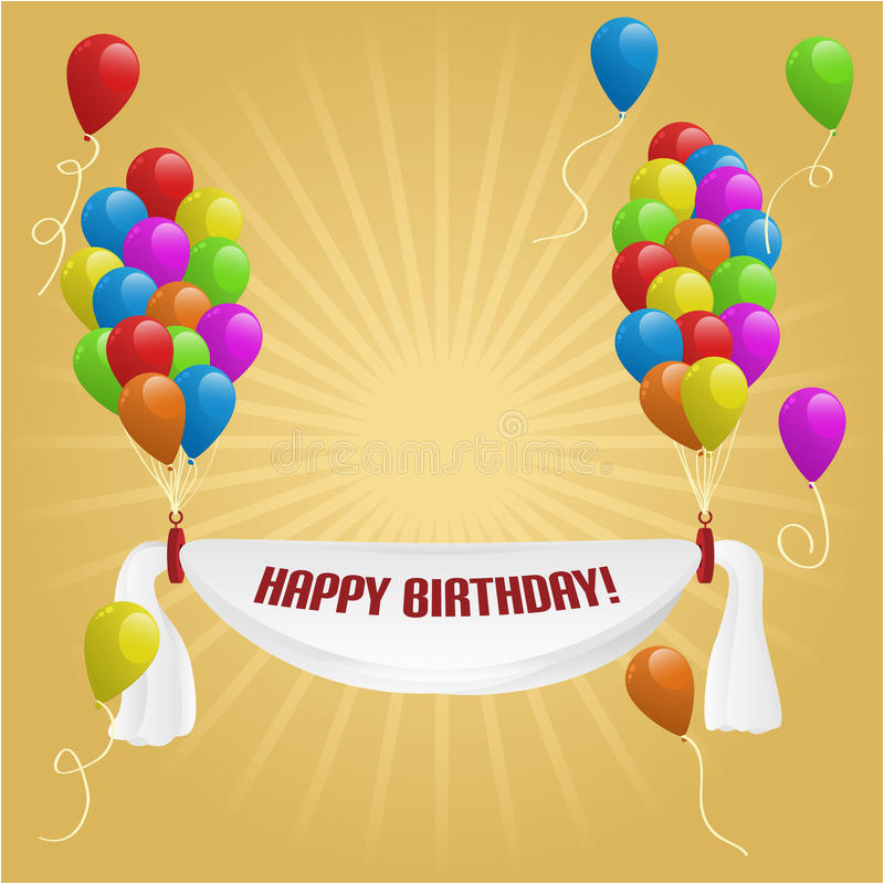 stock image happy birthday banner balloons image18772221