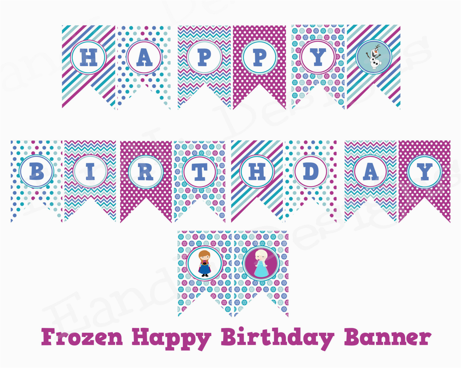 frozen happy birthday banner instant