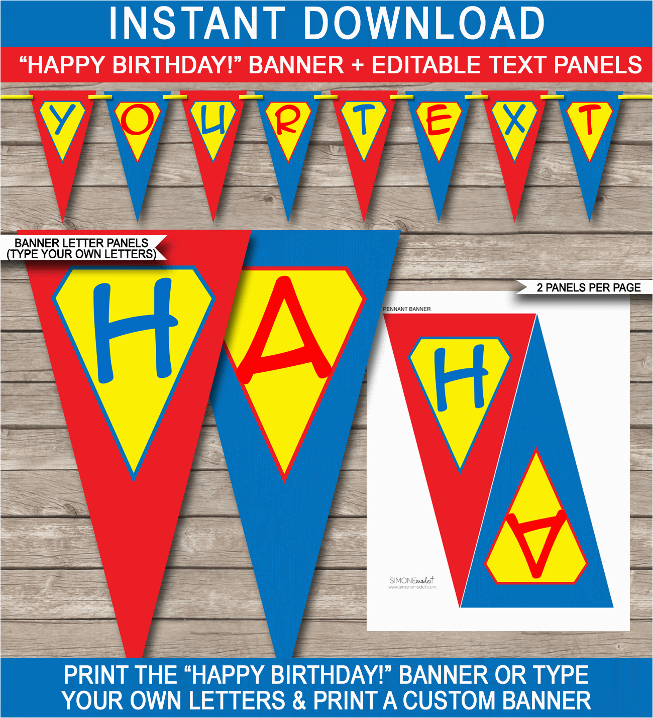 superhero party banner template