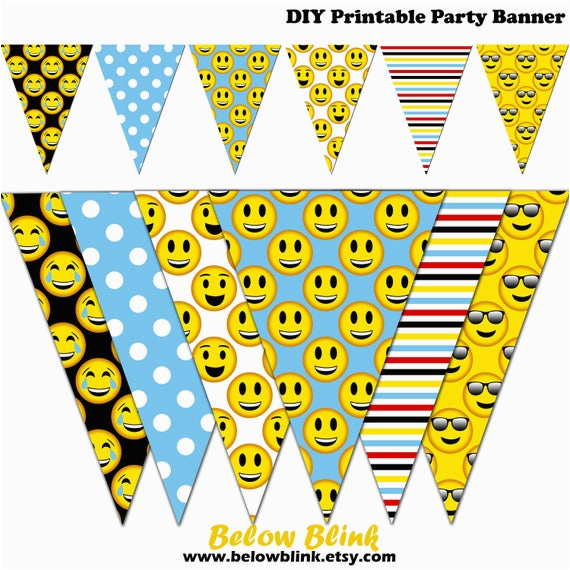 emoji banner smiley printable banner emoji