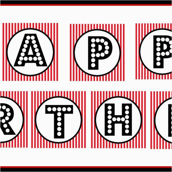 Free Happy Birthday Banner Printable Black and White | BirthdayBuzz