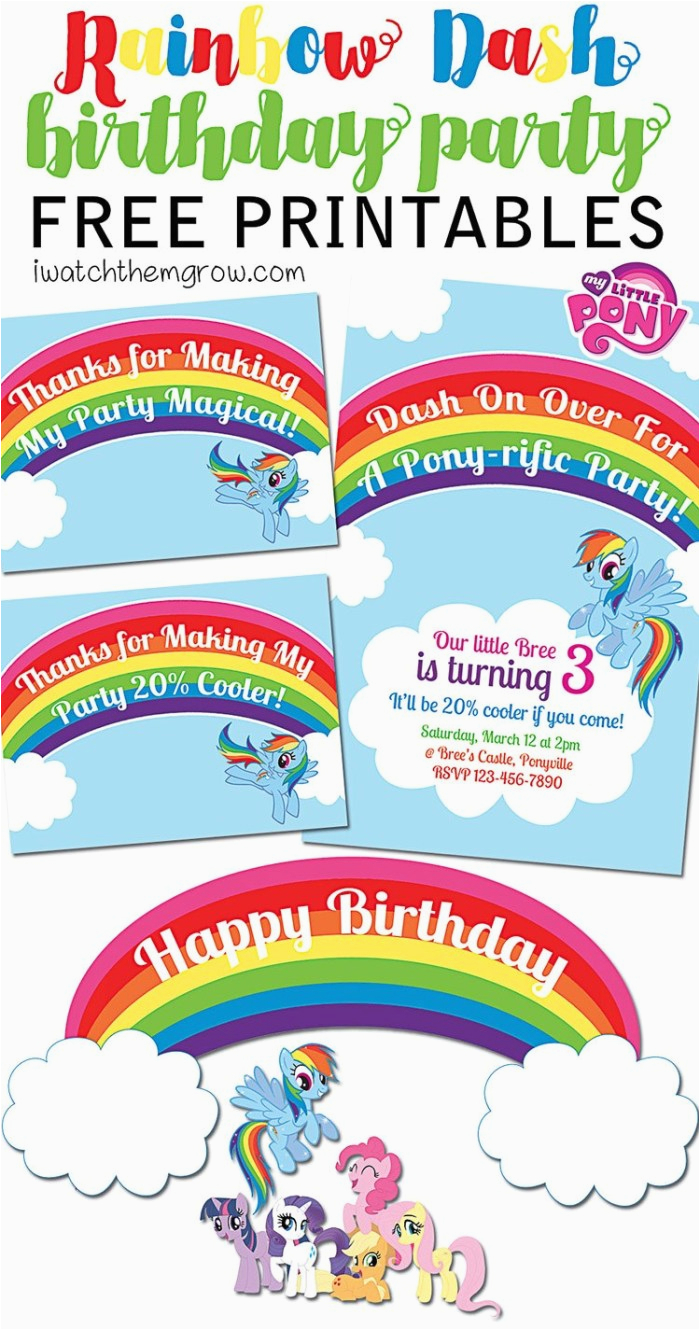 my little pony rainbow dash birthday party printables