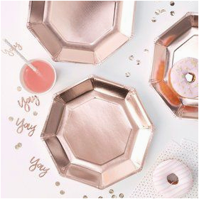 rose gold soiree party supplies