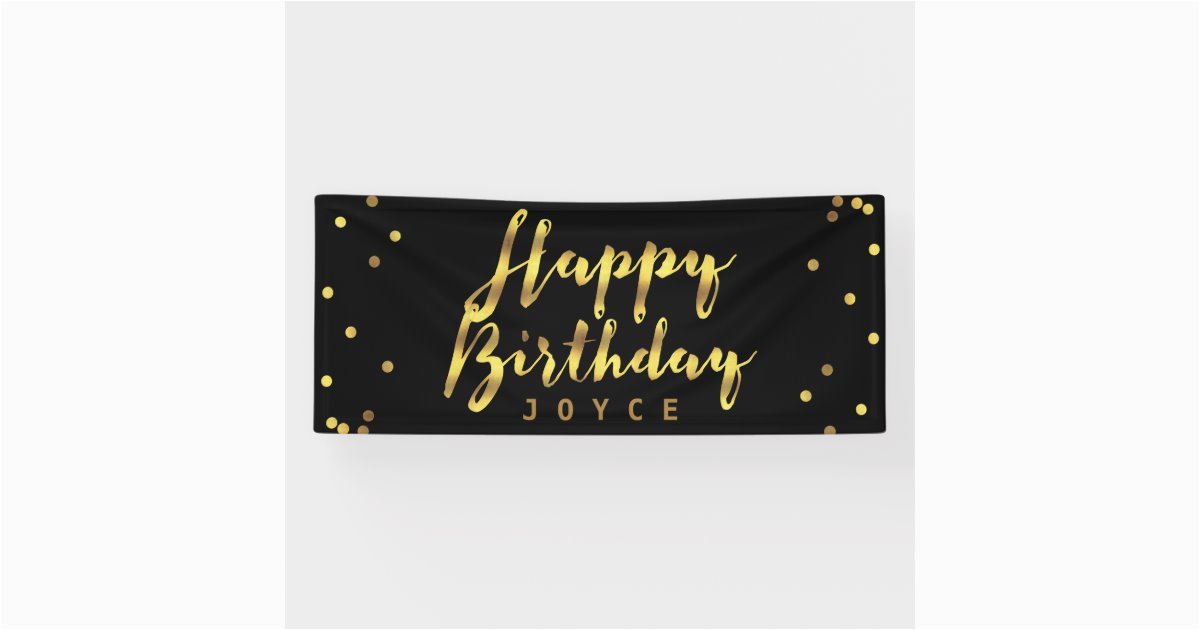 personalized happy birthday faux gold confetti banner 256801895449408648