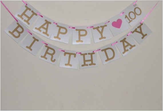 gold happy 100th birthday banner gold