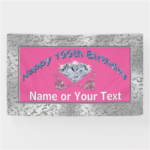 personalized happy 100th birthday banner for her 256266607290173217