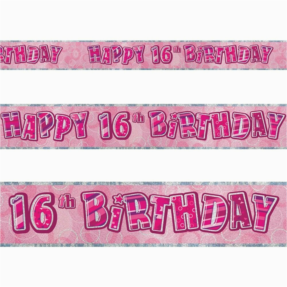 Happy 16th Birthday Banner Printable BirthdayBuzz