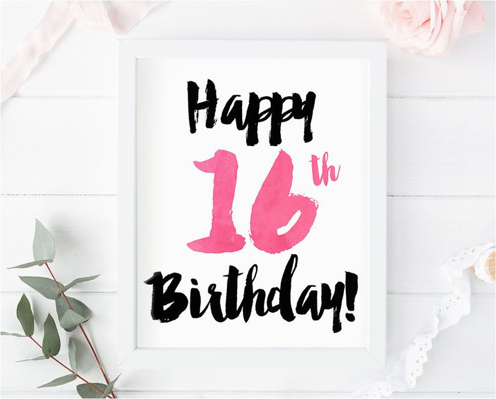 Happy 16th Birthday Banner Printable BirthdayBuzz