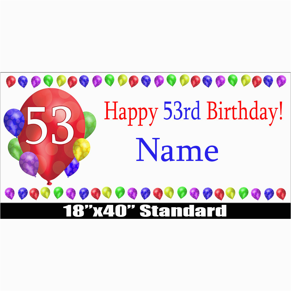 53rd birthday balloon blast name banner