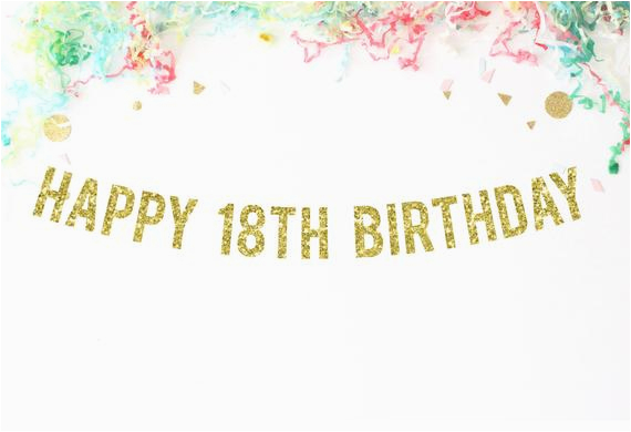 happy 18th birthday glitter banner 18th ref market
