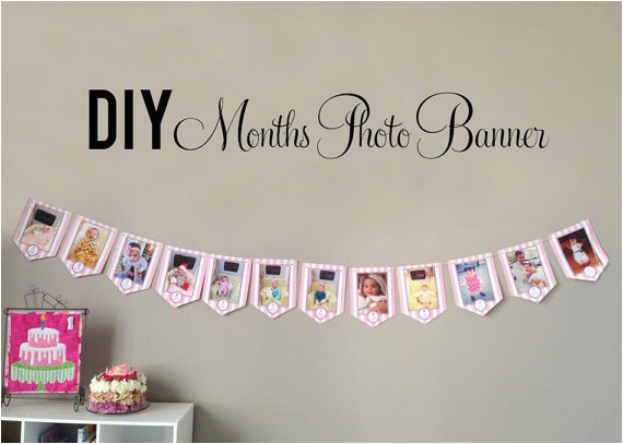 diy photo banner first birthday